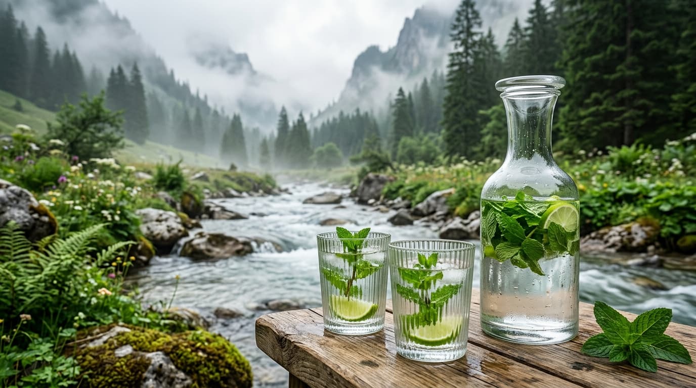 Luxury Glass Carafe & Tumblers by Mountain Stream