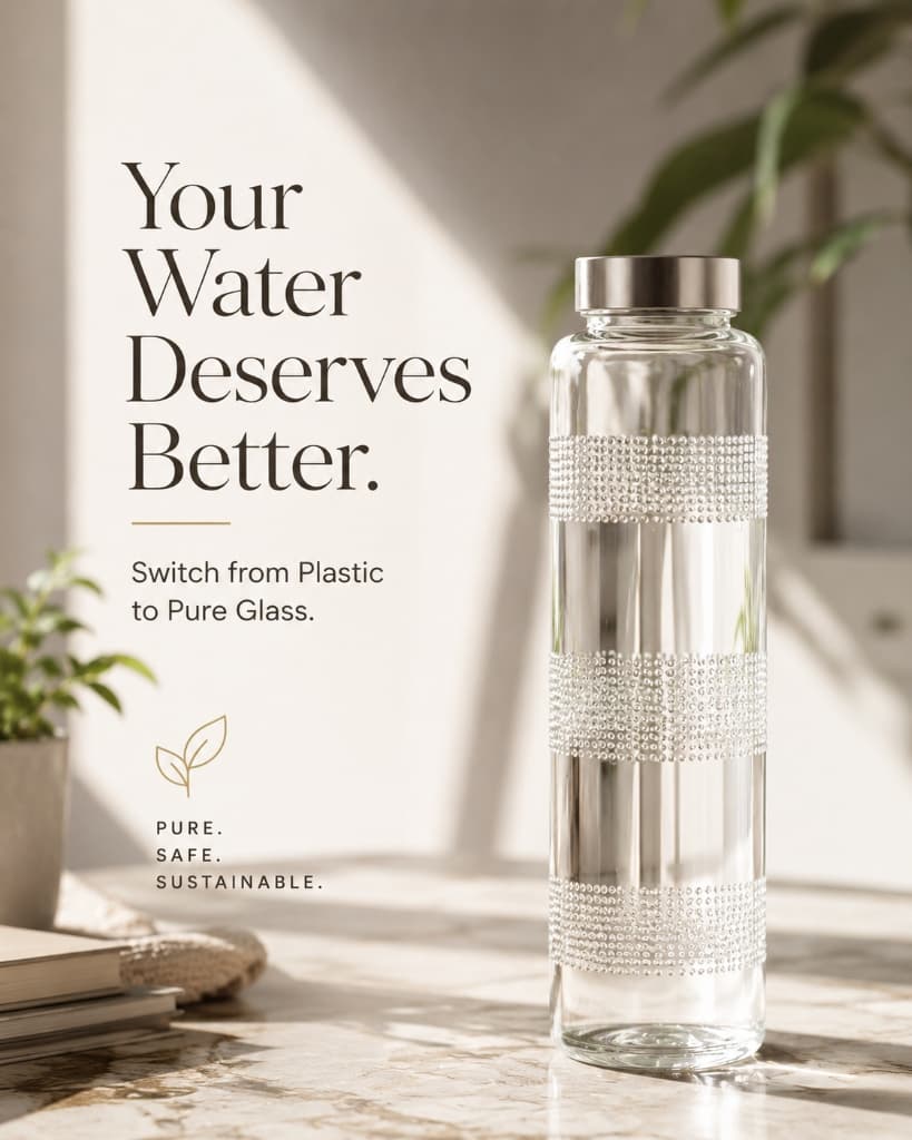 Pure Glass Textured Water Bottle