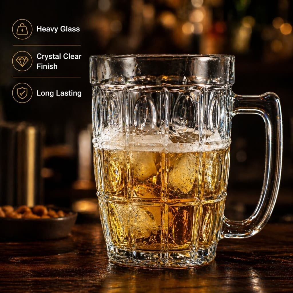 Heavy Glass Classic Beer Mug (450ml)