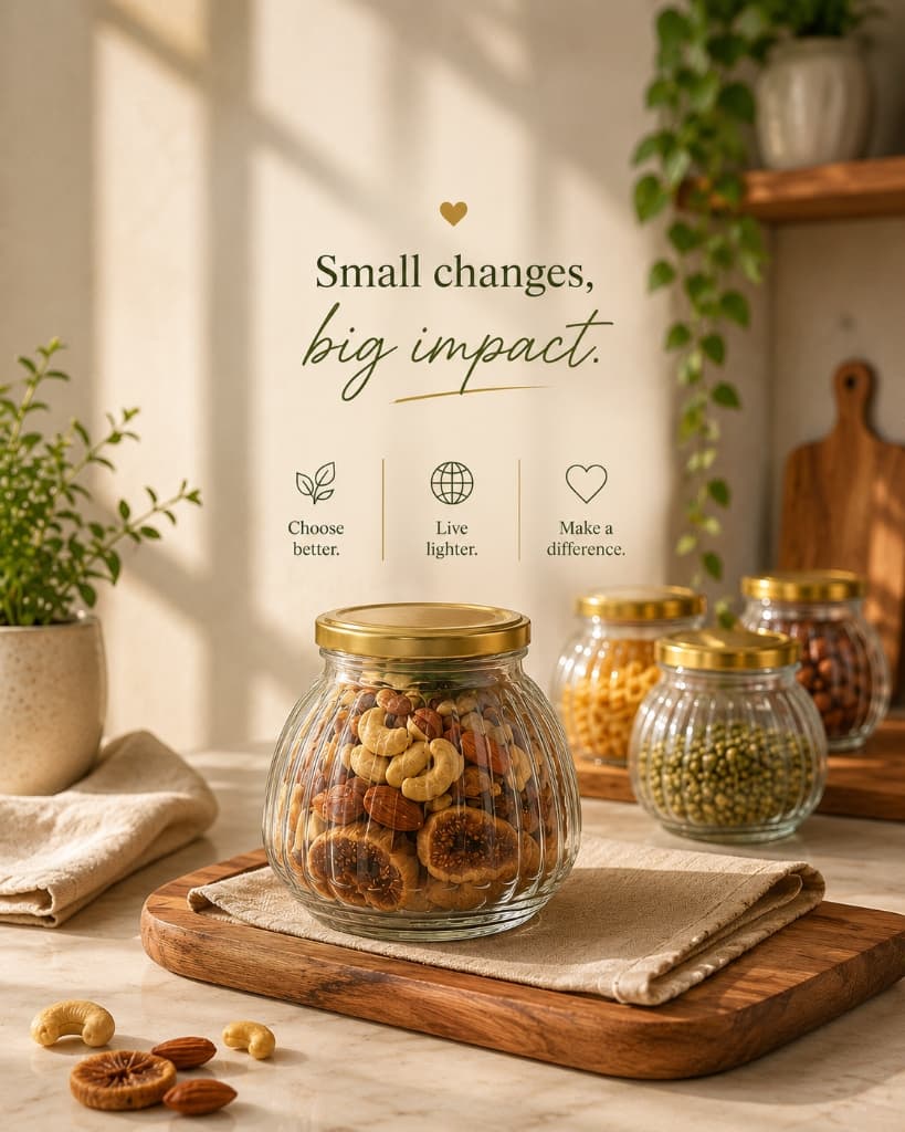 Premium Ribbed Glass Storage Jars (300ml - Pack of 2)